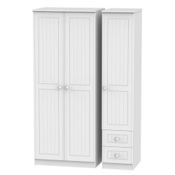 Cottage Tall 3 Door 2 Small Drawers Wardrobe